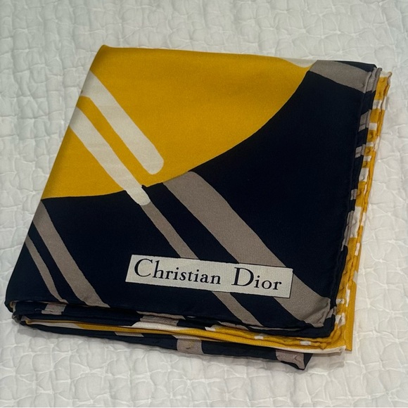 CHRISTIAN DIOR VINTAGE Silk Scarf - 30” x 30.5” - Picture 3 of 11